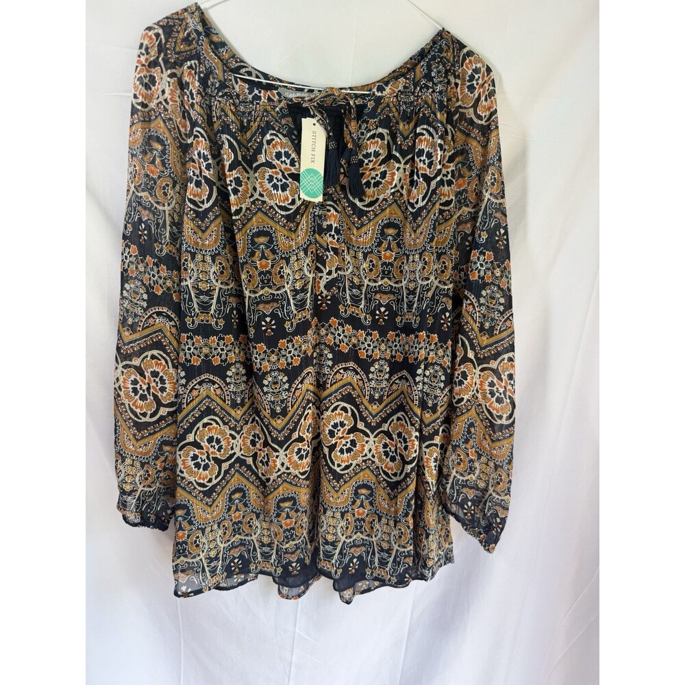 Daniel Rainn Women's Plus Size 3X Floral Blouse Lightweight Semi-Sheer New NWT